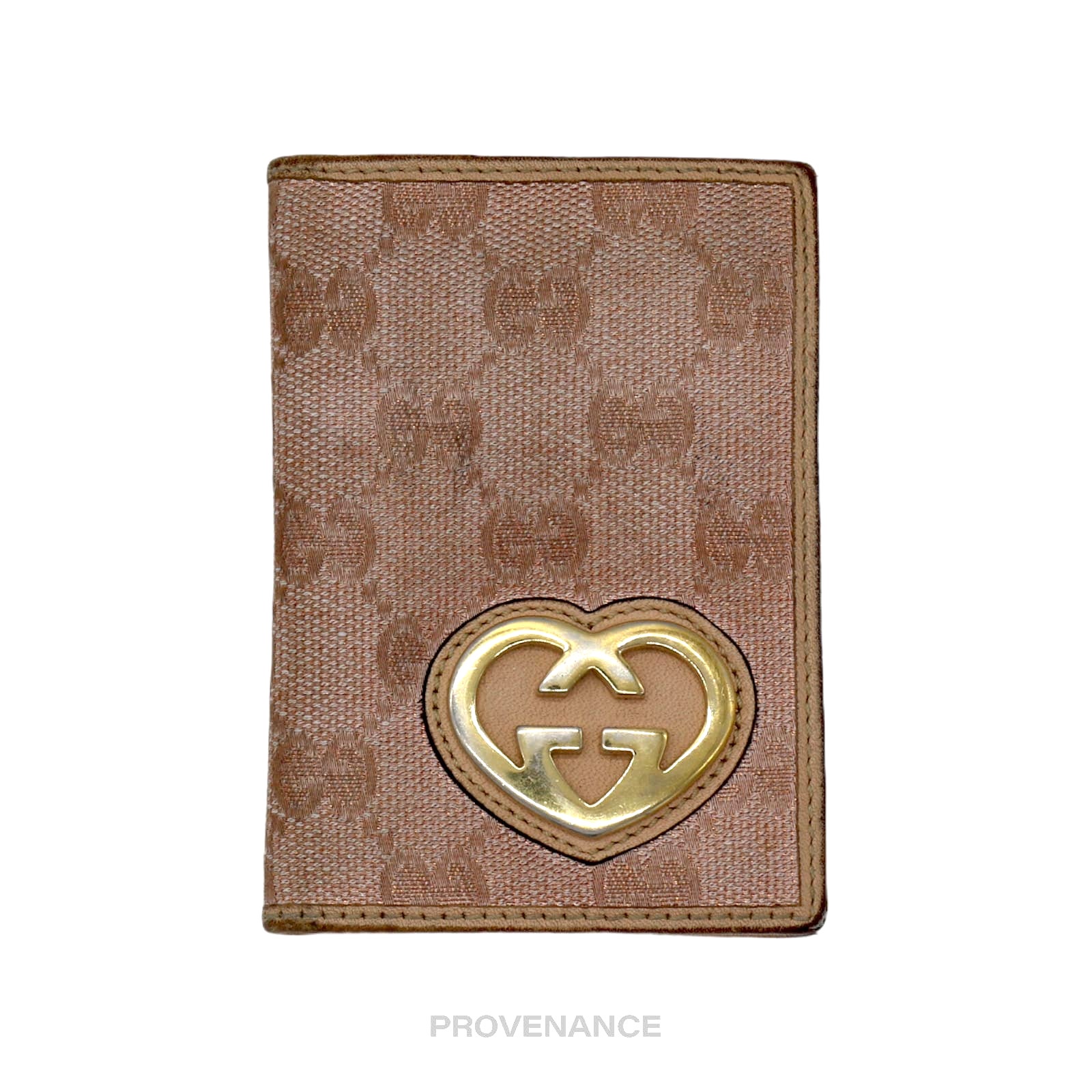 Gucci Heart Pocket Organizer Wallet - Pink Gg Canvas